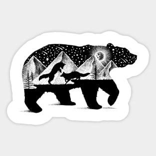 BEAR AND FOXES Sticker